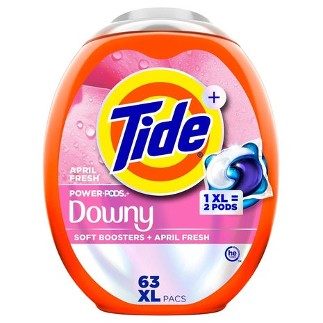 63 XL Tide Power PODs Downy Laundry Detergent Pacs