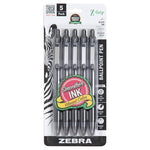 5-Pack Zebra Z-Grip Ballpoint Pens