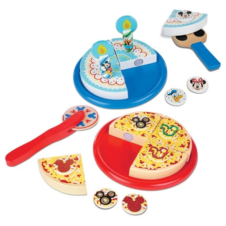32-Piece Melissa & Doug Mickey Mouse Wooden Pizza and Birthday Cake Set