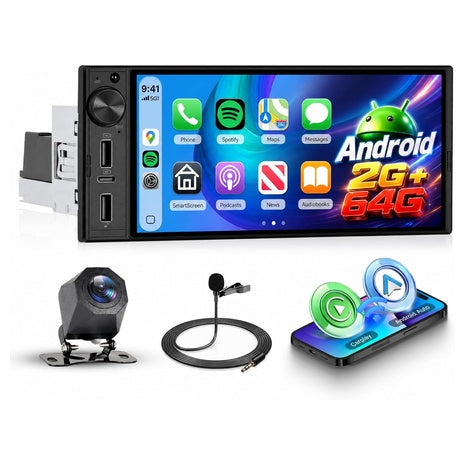 6" Touch Screen Single Din Android Car Stereo