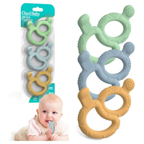 3-Pack Baby Teething Toys