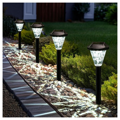 8-Pack Waterproof Solar-Powered Walkway LED Lights
