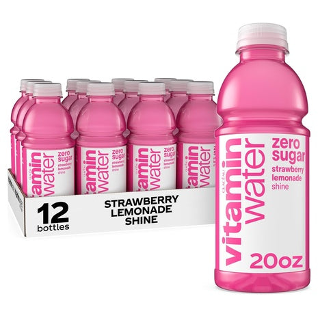 24 Bottles Vitaminwater Shine Zero Sugar Strawberry Lemonade