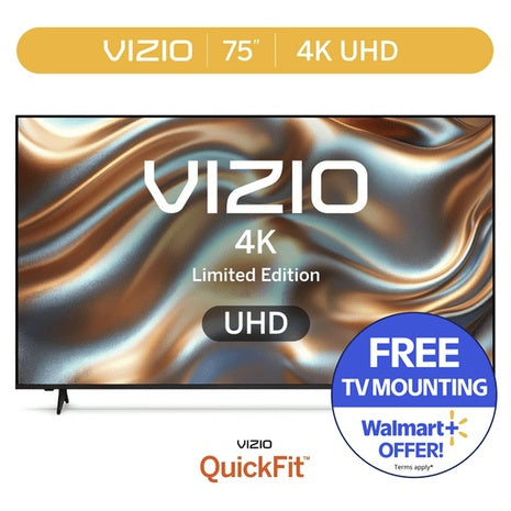 VIZIO 75” 4K UHD Limited Edition TV And Free Wall Mounting Installation