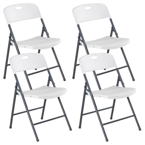 4 Heavy Duty Folding Plastic Chairs