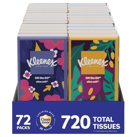 72 Kleenex On-The-Go Packs Facial Tissues
