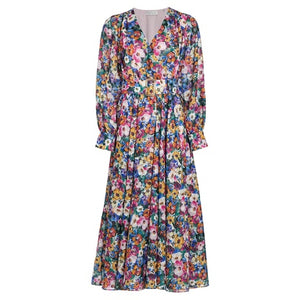 Floral Tie-Waist Midi Dress