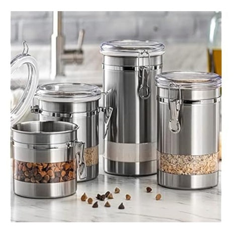 Airtight Food Storage Container Set With Clear Acrylic Lids