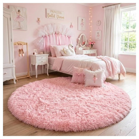 4′ Light Pink Shag Rug