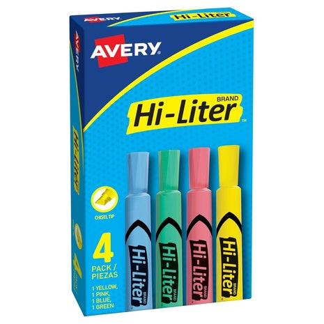 4-Pack Avery Highlighters