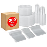 300 Piece Clear or Black Disposable Dinnerware Set