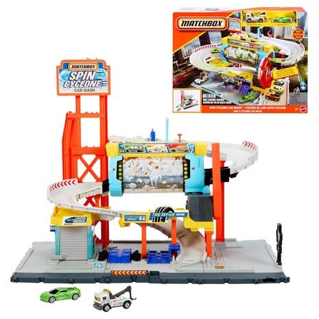 Matchbox Toy Car Track Set, Spin Cyclone Car Wash Playset
