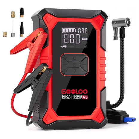 GOOLOO A3 Jump Starter With Air Compressor