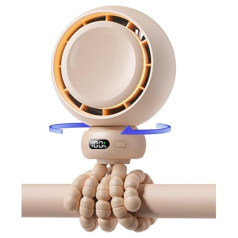 4-Speed Auto Oscillation Portable Rechargeable Baby Fan W/ Light & Flexible Tripod