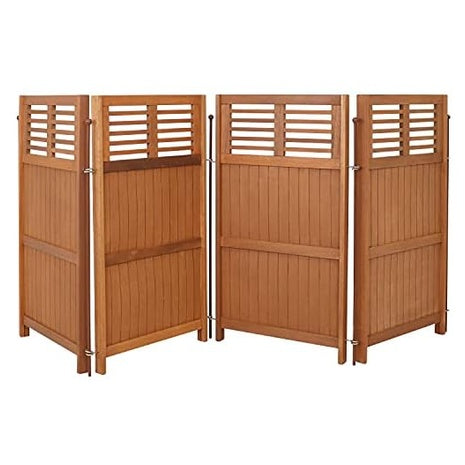 44" Sunnydaze Folding Outdoor Wood Privacy Screen