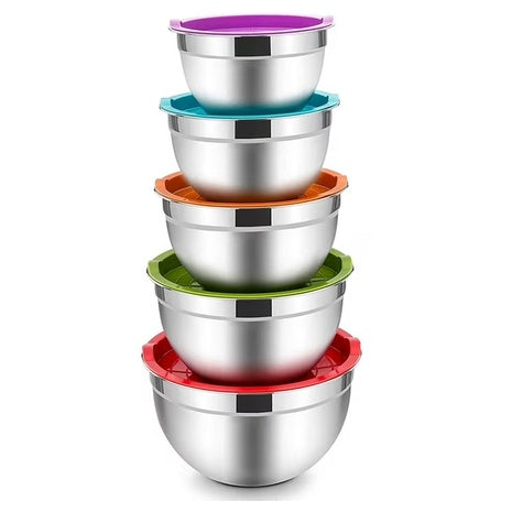 Set of 5 Stainless Steel Mixing Bowls