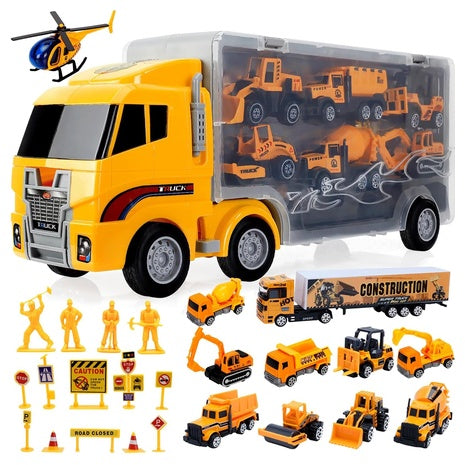 13 Die-Cast Construction Vehicles Set