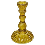 Creative Co-Op Tall Embossed Reclaimed Glass Taper Candle Holder