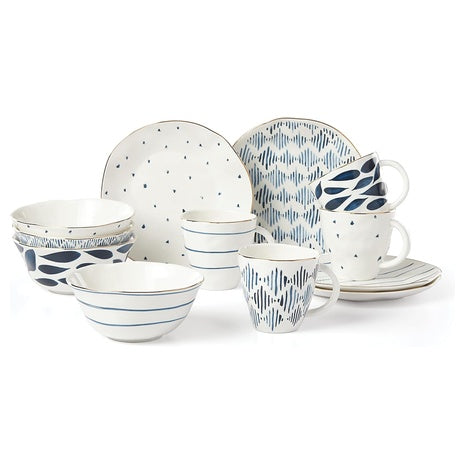 12 Piece Lenox Blue Bay Dessert Set