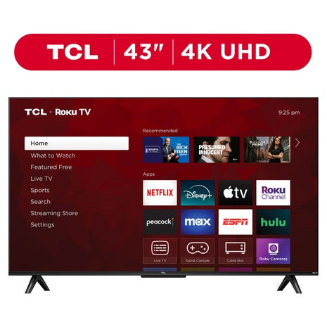 TCL 43” 4K UHD Roku Smart TV