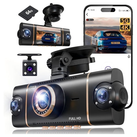 XYGCACO 4 Channel 360deg. Front Rear Inside And Left Right Dash Cam
