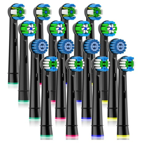 16 Replacement Toothbrush Heads, Compatible with Oral-B, Braun & More