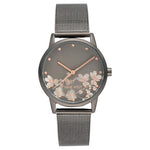 Nine West Women's Floral Dial Mesh Bracelet Watch