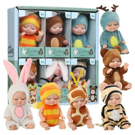 6-Pack 4″ Mini Baby Dolls Set