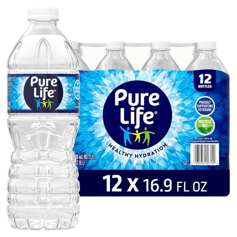 12 Pure Life Purified Water Bottles