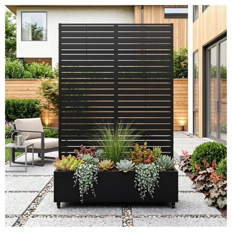 Latitude Run Eulau Metal Planter Box With Wheels