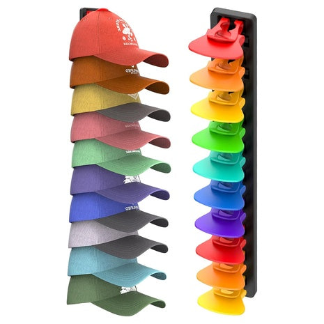 Wall Mounted Hat Organizer With Strong Adhesive (Rainbow)
