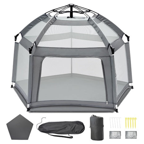 Baby Playpen with Self-Inflating Play Mat & Travel Bag
