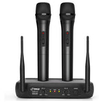 Pyle Fixed Frequency Wireless Handheld Karaoke Microphones With 2 Mics