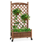 Best Choice Products 48" Wood Planter Box & Diamond Lattice Trellis