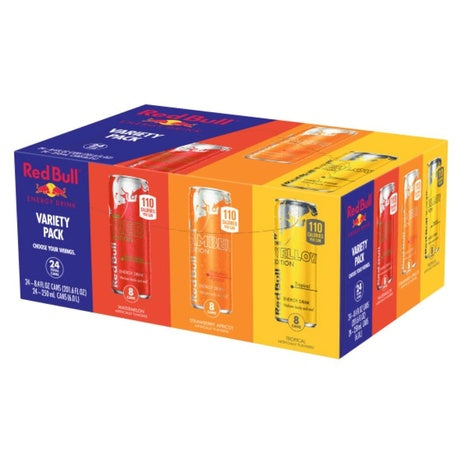 24 Cans Red Bull Energy Drink Variety Pack