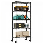 EDX 5 Tier Heavy Duty Adjustable Wire Shelving With Wheels