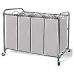 4-Tier Section Laundry Sorter Hamper w/ Wheels
