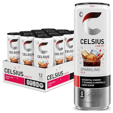 12 Cans Celsius Sparkling Cola Energy Drinks
