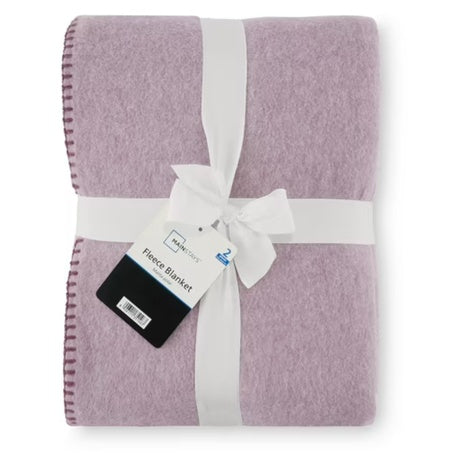 2-Piece Mainstays Super Soft Hazy Purple Fleece Bed Blanket
