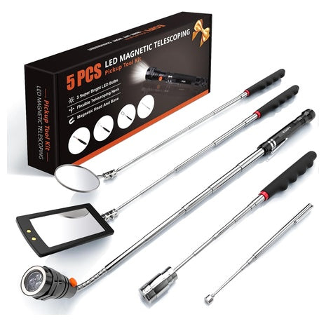 5-Piece LED Magnetic Telescoping Pickup Tool Set