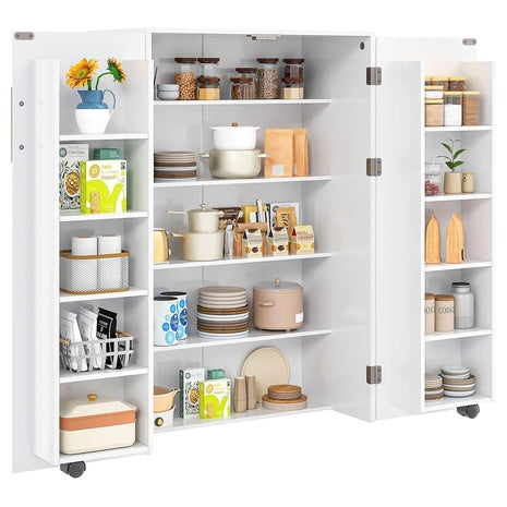 35.5" Small Kitchen Pantry Storage Cabinet With 2 Doors