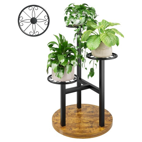 3 Tier Sturdy Indoor Outdoor Corner Plant Stand (Various)