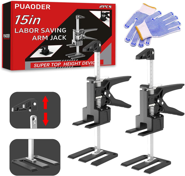2-Pack 15.5" Stainless Steel Furniture Lifting Jack, Load-Bearing 330LBS