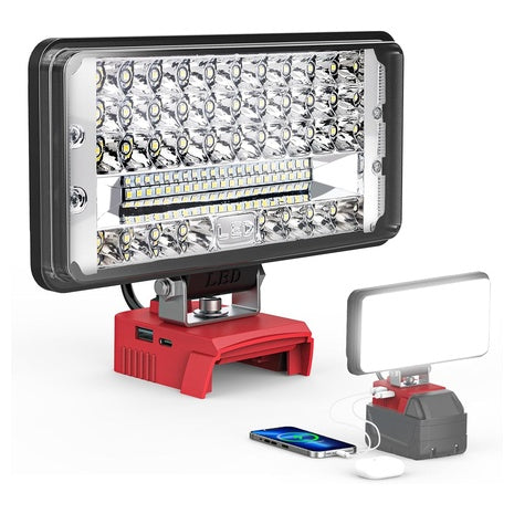 Ecarke 14500LM 145W LED Work Light Compatible W/ Milwaukee 18V Battery