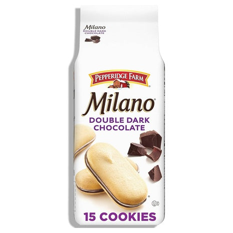 15 Pepperidge Farm Milano Double Dark Chocolate Cookies (OU-D)