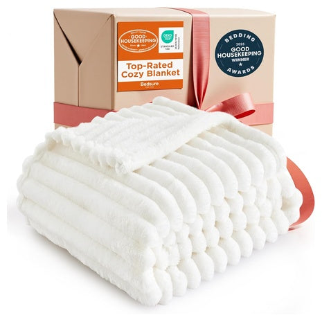Bedsure GentleSoft White Throw Blanket