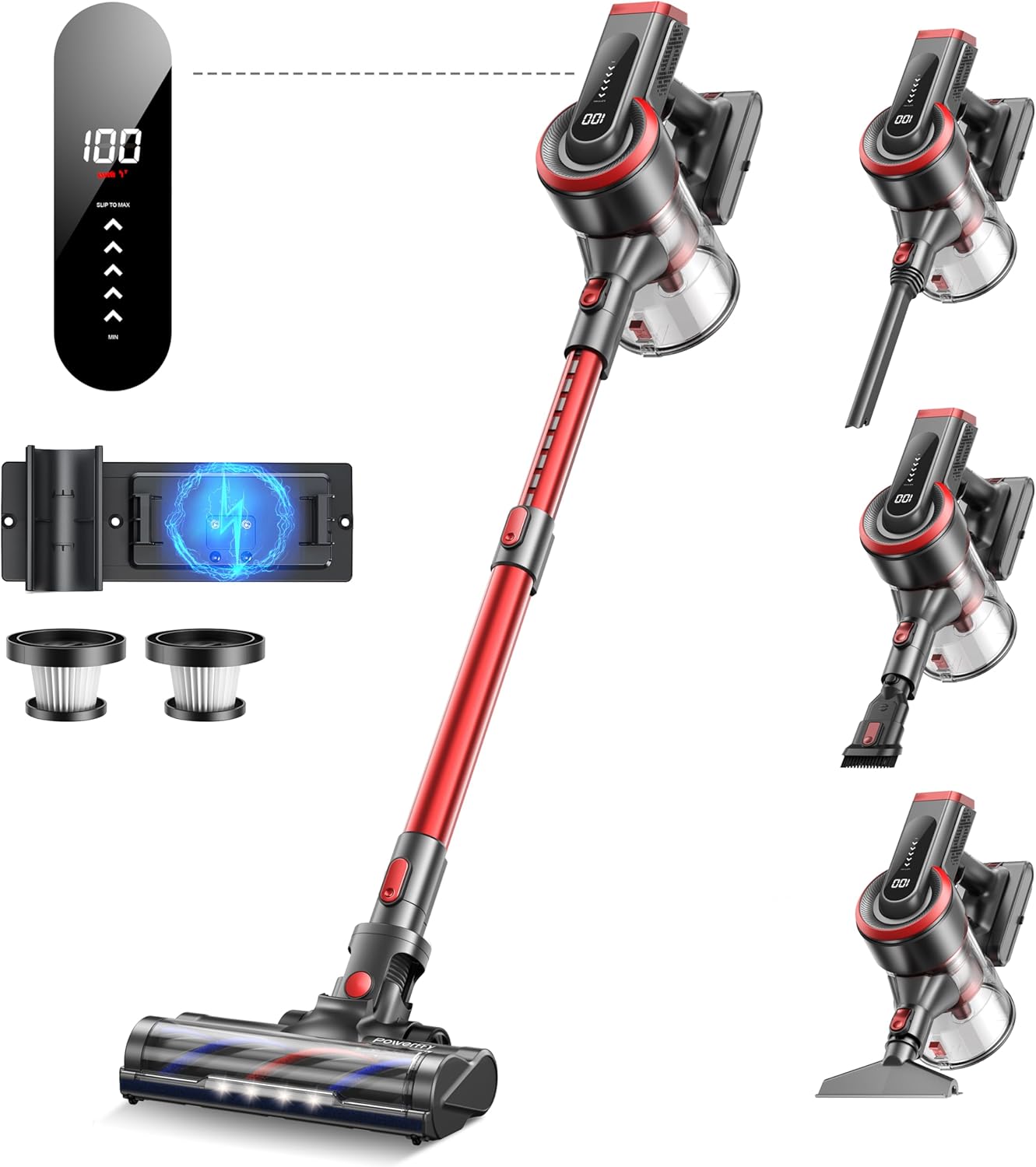 Powerffy 450W 40KPA Suction Cordless Stick Vacuum Cleaner