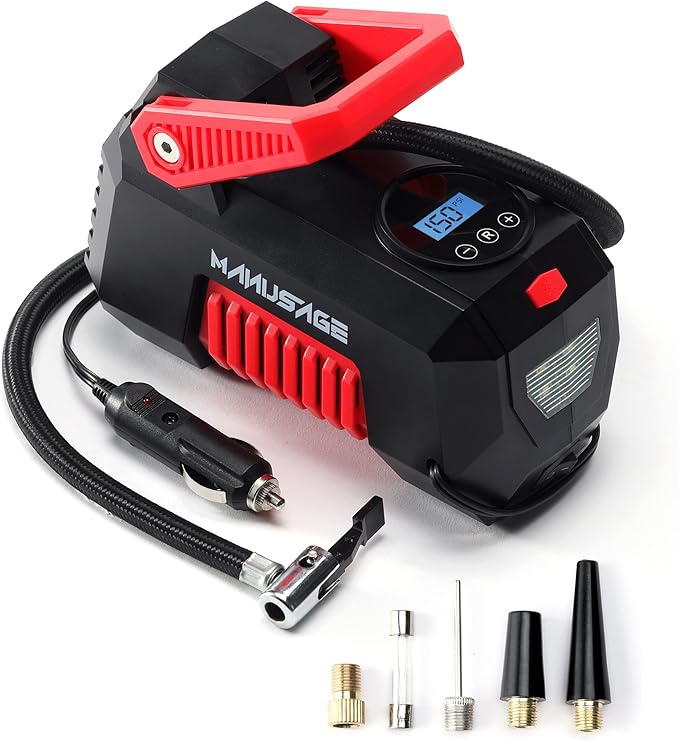 Manusage 12V Portable Air Compressor Tire Inflator