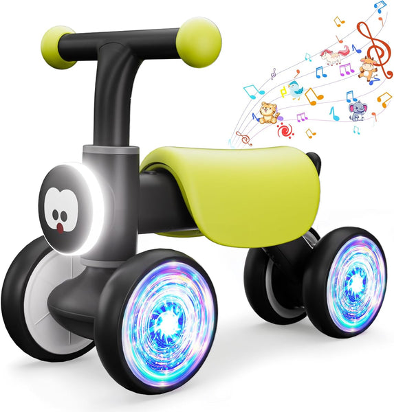Doselie Toddler Colorful Glow Wheel Balance Bike W/ Soft Music