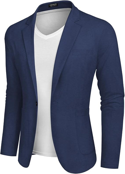 Coofandy Men's Casual Linen Regular Fit Sport Wedding Jacket
